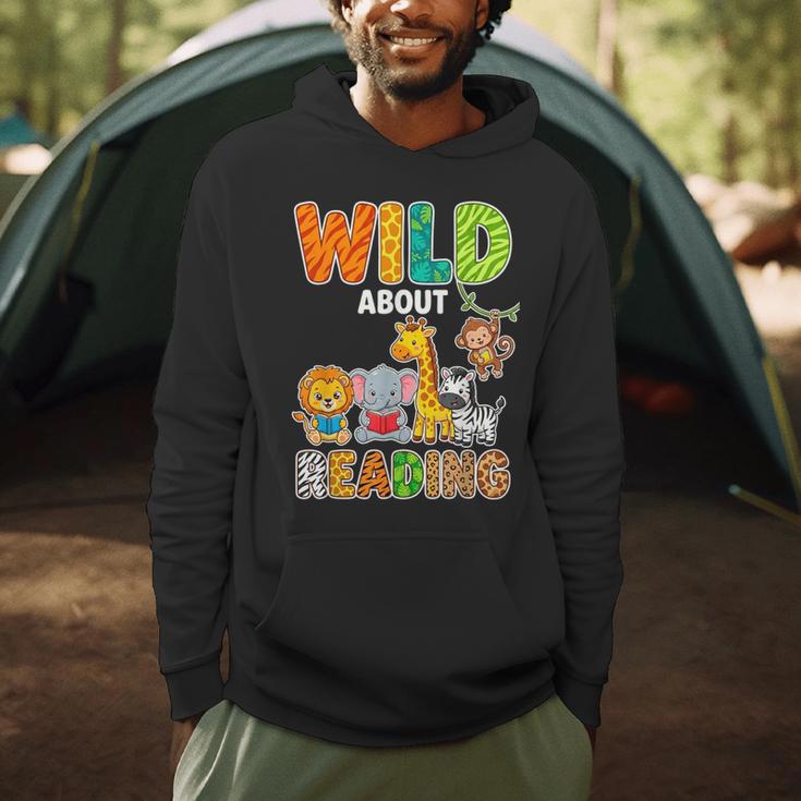 Animal Print For Boys Girls Kids Wild About Reading Books Men Hoodie Animal Print For Boys Girls Kids Wild About Reading Books Men Hoodie