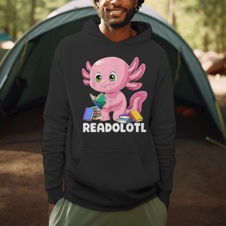 Axolotl Book Reading Bookworm Readolotl Mexican Salamander Men Hoodie