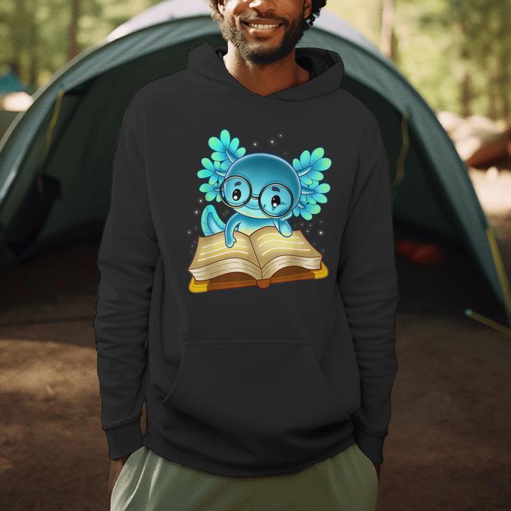 Axolotl Read Book Ambystoma Mexicanum Mexican Walking Fish Men Hoodie