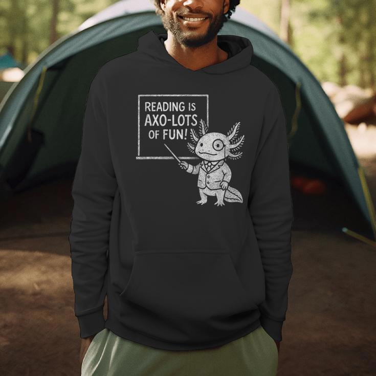 Axolotl Reading Is AXO-Lots Of Fun Book Lover Men Hoodie