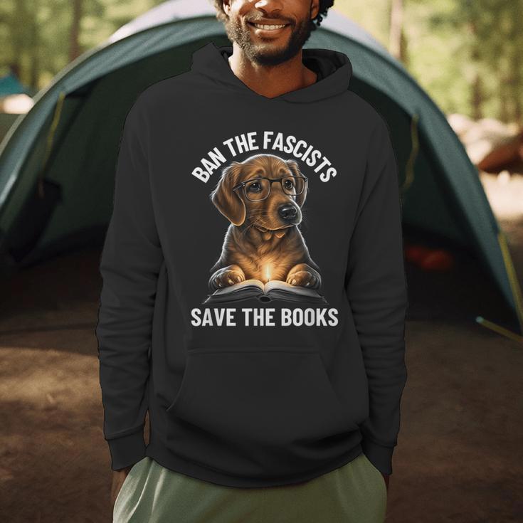 Ban The Fascists Save The Books Book & Dogs Lovers Men Hoodie