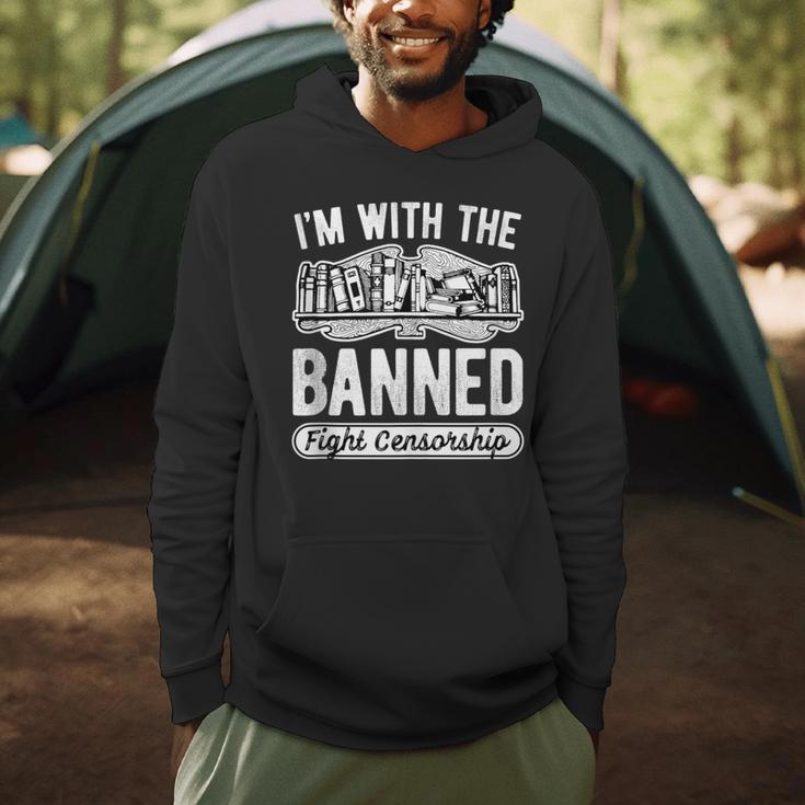 Banned Books Fight Censorship I'm With The Banned Book Pun Men Hoodie Banned Books Fight Censorship I'm With The Banned Book Pun Men Hoodie