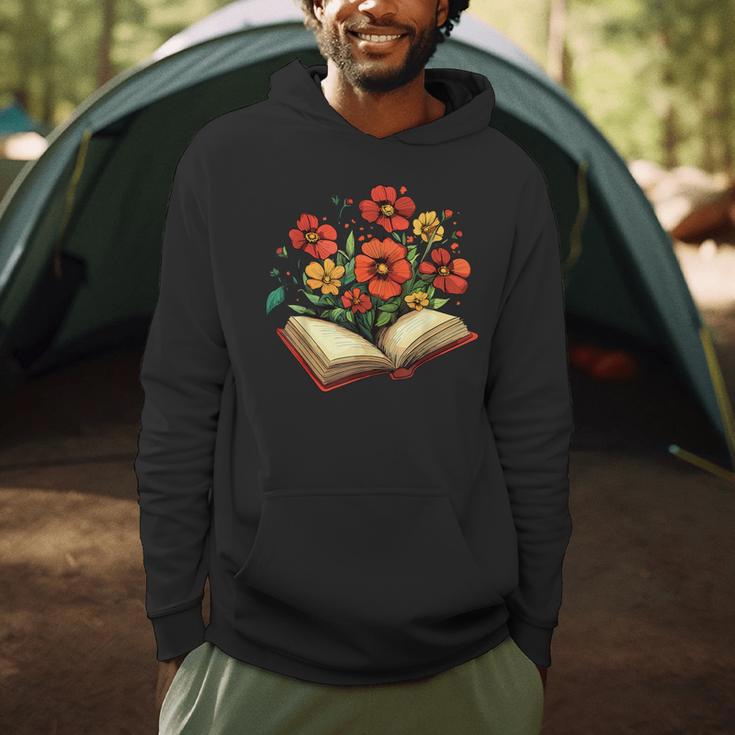 Book With Blooming Flowers Reading Nature Garden Men Hoodie Book With Blooming Flowers Reading Nature Garden Men Hoodie