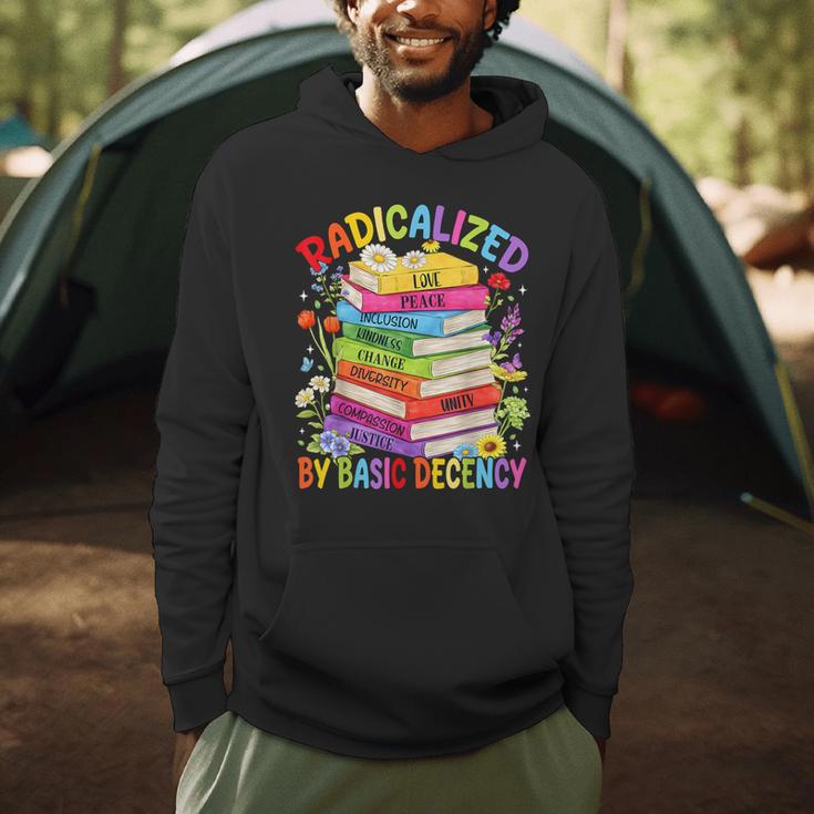 Book Flower Boho Radicalized By Basic Decency LGBT Men Women Men Hoodie