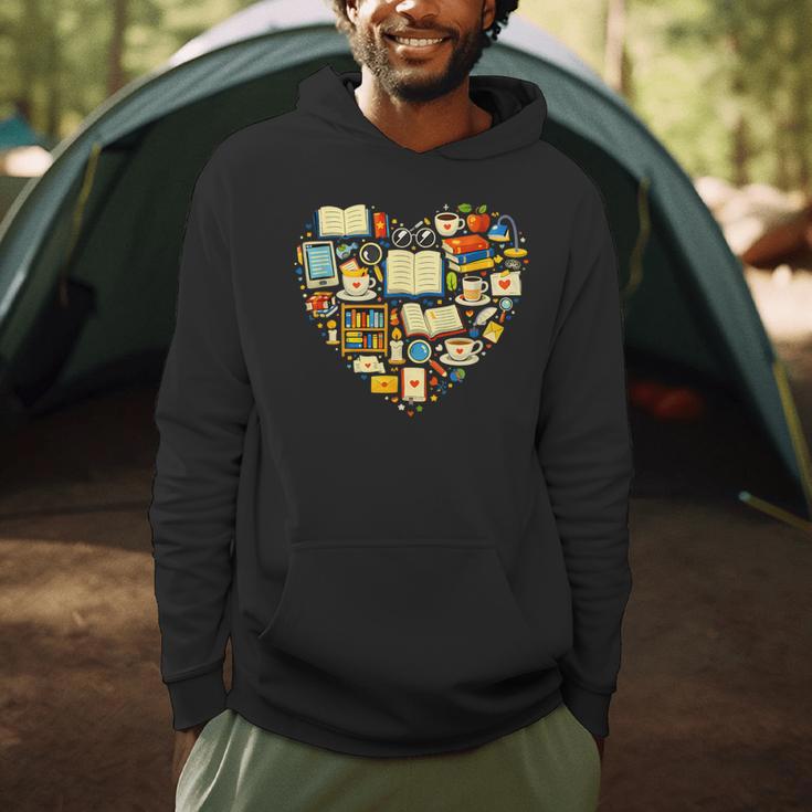 Book Lover Heart Reading Stack Bookworm Men Hoodie Book Lover Heart Reading Stack Bookworm Men Hoodie