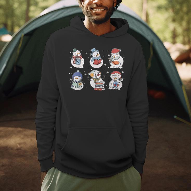 Book Lover Teacher Snowman Reading Books Christmas Winter Men Hoodie Book Lover Teacher Snowman Reading Books Christmas Winter Men Hoodie