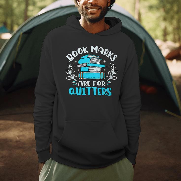 Book Marks Are For Quitters Bookworm Reading Men Hoodie