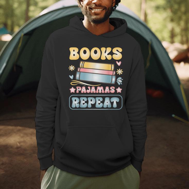Book And Pajama Books Pajamas Repeat Librarian Men Hoodie