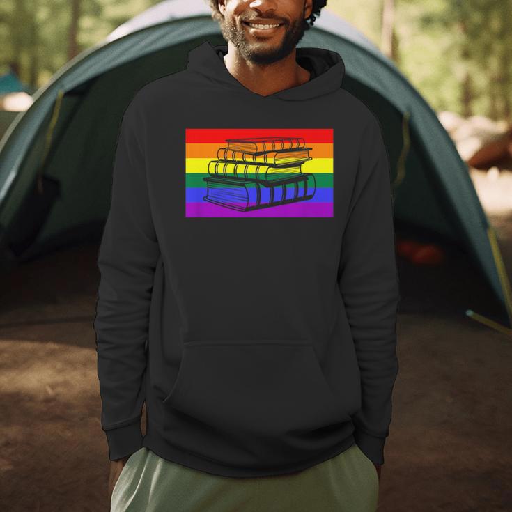 Book Read Literary Gay Pride Flag Rainbow LGBTQ Queer Men Hoodie