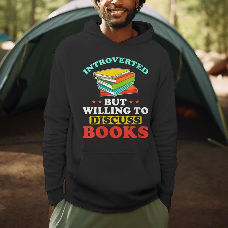 Book Reading Introverted But Willing To Discuss Books Men Hoodie