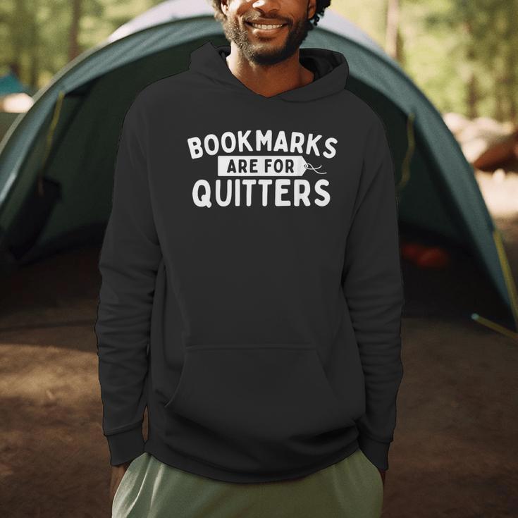 Bookmarks Are For Quitters Book Lover Bookworm Librarian Men Hoodie