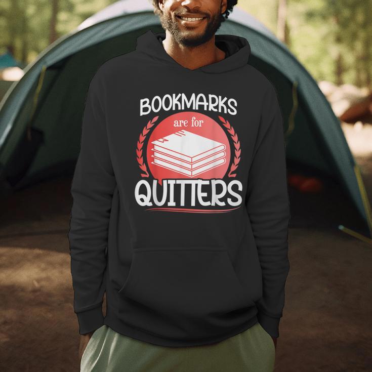 Bookmarks Are For Quitters Reading Reader Book Lover Teacher For Men Women Kids Men Hoodie Bookmarks Are For Quitters Reading Reader Book Lover Teacher For Men Women Kids Men Hoodie