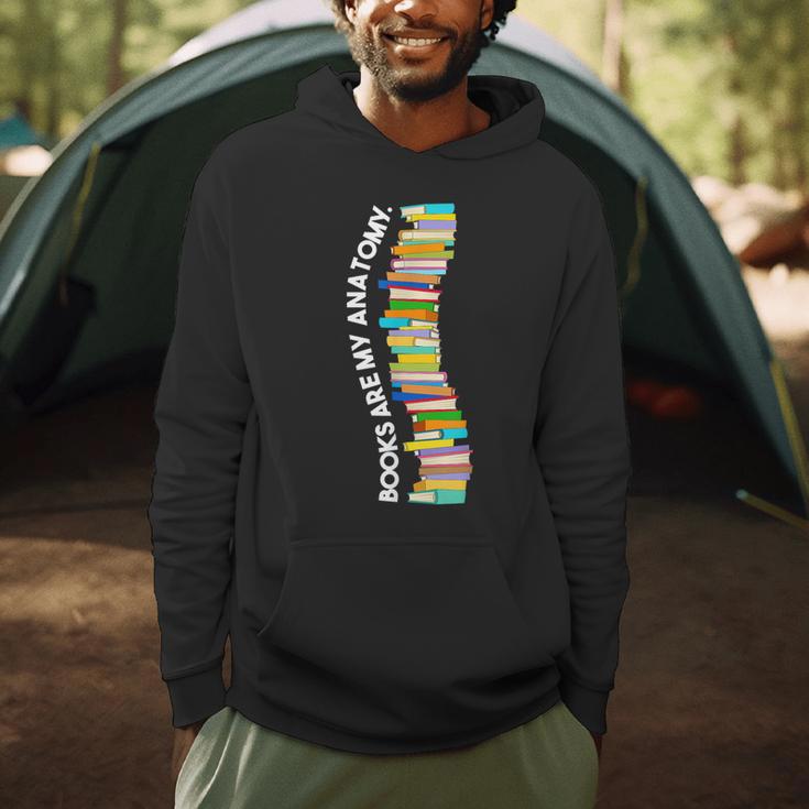 Books Are My Anatomy Spine Backbone Bookworm Reading Men Hoodie