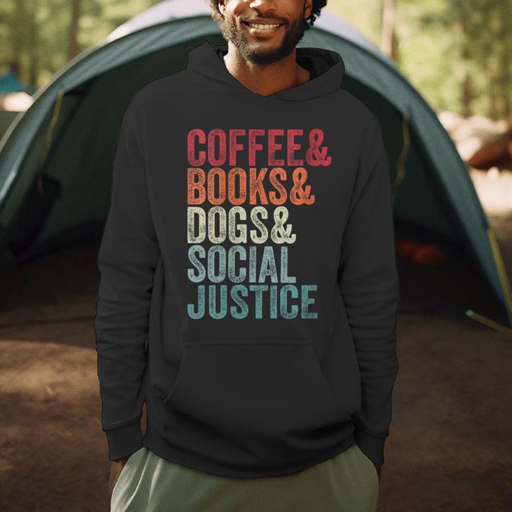 Books Coffee Dogs Social Justice For Men Women Men Hoodie