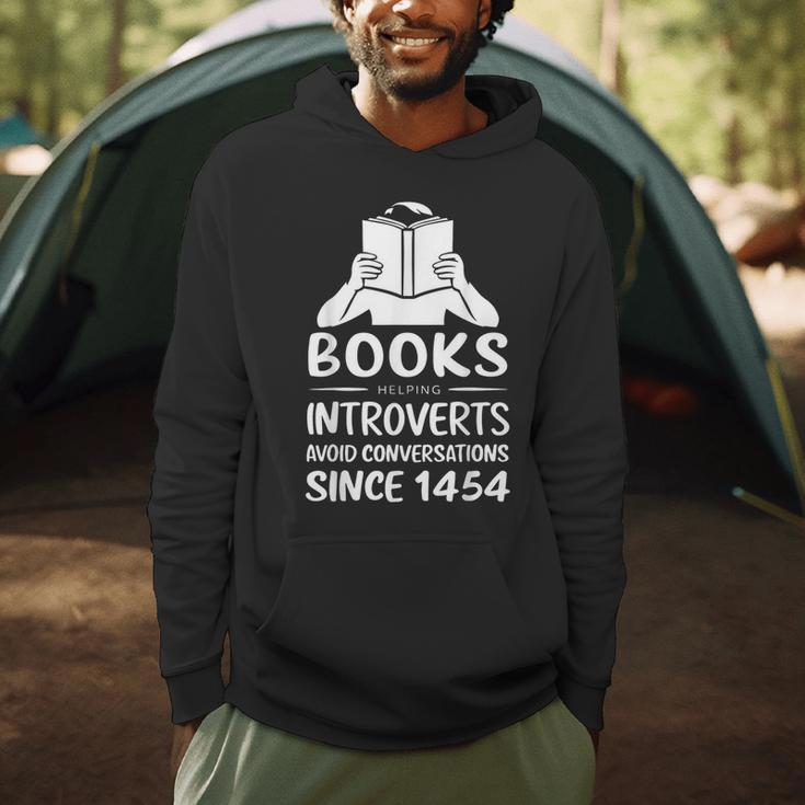 Books Helping Introverts Avoid Conversations Since 1454 Men Hoodie