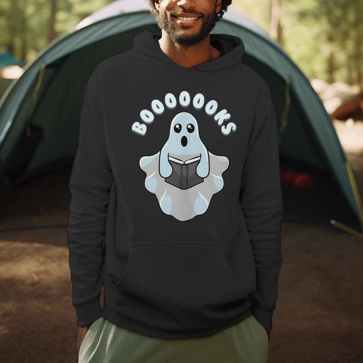 Books Reader Creepy Horror On Halloween Ghost Reading Men Hoodie