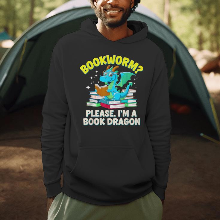 Bookworm Please I'm A Book Dragon Cute Nerds Fantasy Reader Men Hoodie