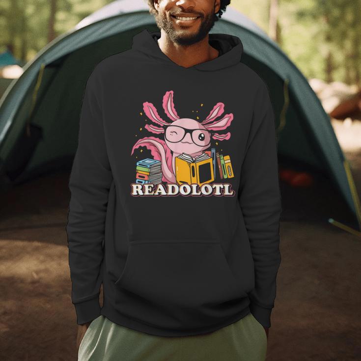Bookworm Readolot Mexican Salamander Book Reading Axolotl Men Hoodie