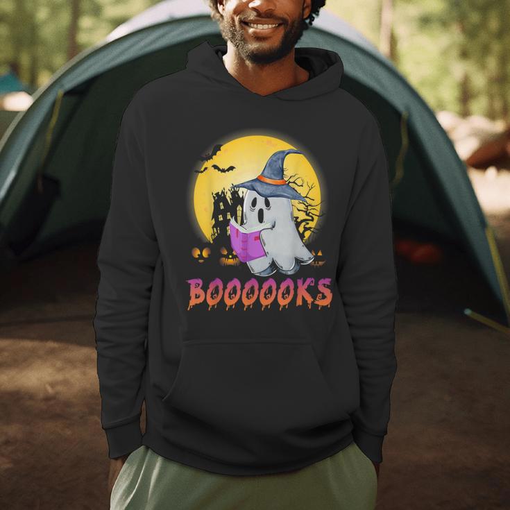 Boooks Cute Ghost Book Reading Halloween 2022 Teacher For Men Women Kids Men Hoodie