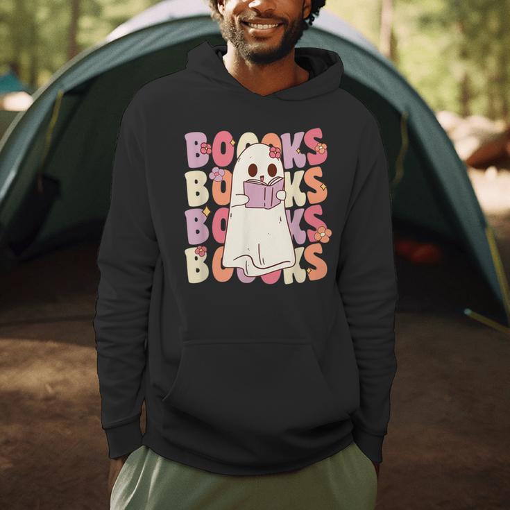 Boooks Halloween Ghost Pun Boo Books Groovy Ghost Men Hoodie Boooks Halloween Ghost Pun Boo Books Groovy Ghost Men Hoodie