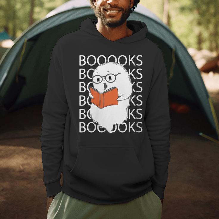 Booooks Cute Ghost Reading Books Halloween For Teacher &Kids Men Hoodie Booooks Cute Ghost Reading Books Halloween For Teacher &Kids Men Hoodie
