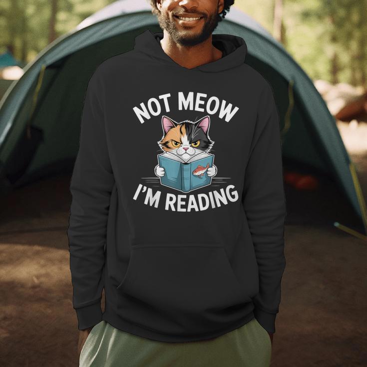 Calico Cat Graphic Not Meow Im Reading Book Lover Men Hoodie Calico Cat Graphic Not Meow Im Reading Book Lover Men Hoodie