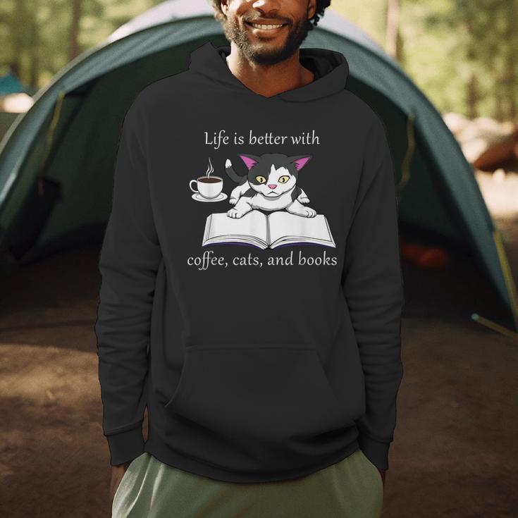Cat Reads a Book Reading Coffee Men Hoodie Cat Reads a Book Reading Coffee Men Hoodie
