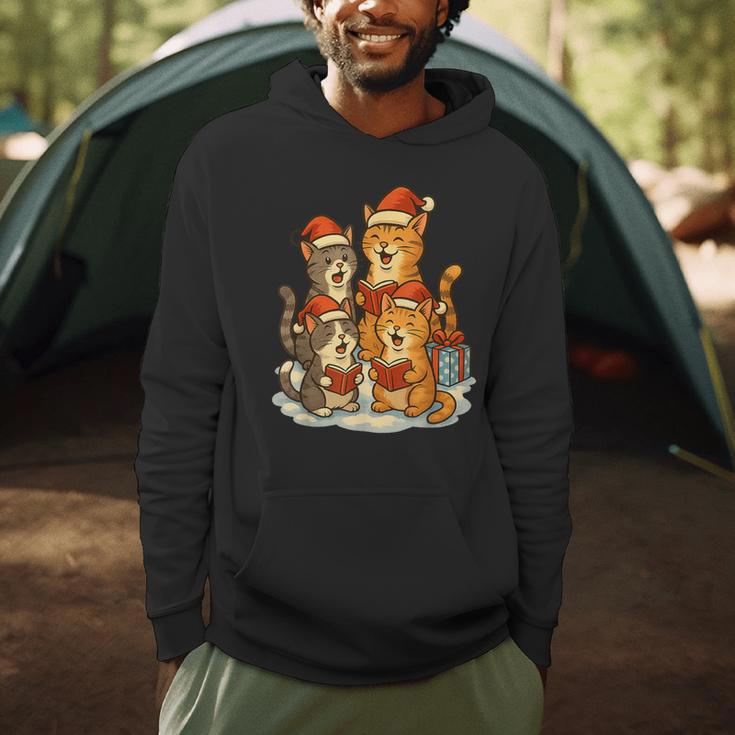 Cats Reading Books Christmas Tree Men Hoodie