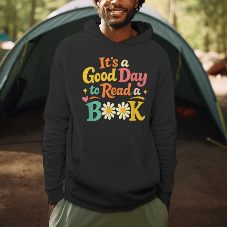 Cheerful Good Day To Read A Book Cozy Warm Bookworm Men Hoodie