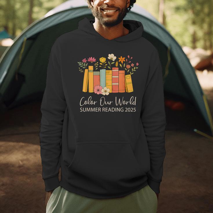 Color Our World Summer Reading 2025 Floral Cute Book Lover Men Hoodie Color Our World Summer Reading 2025 Floral Cute Book Lover Men Hoodie