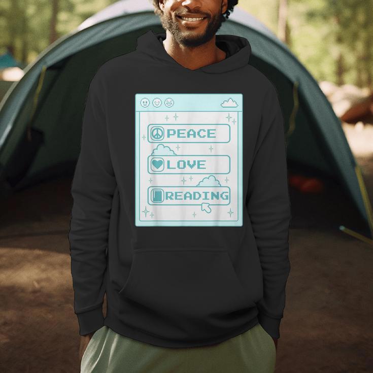Computer Geek Peace Love Reading Cool Book Lover Bookworm Men Hoodie