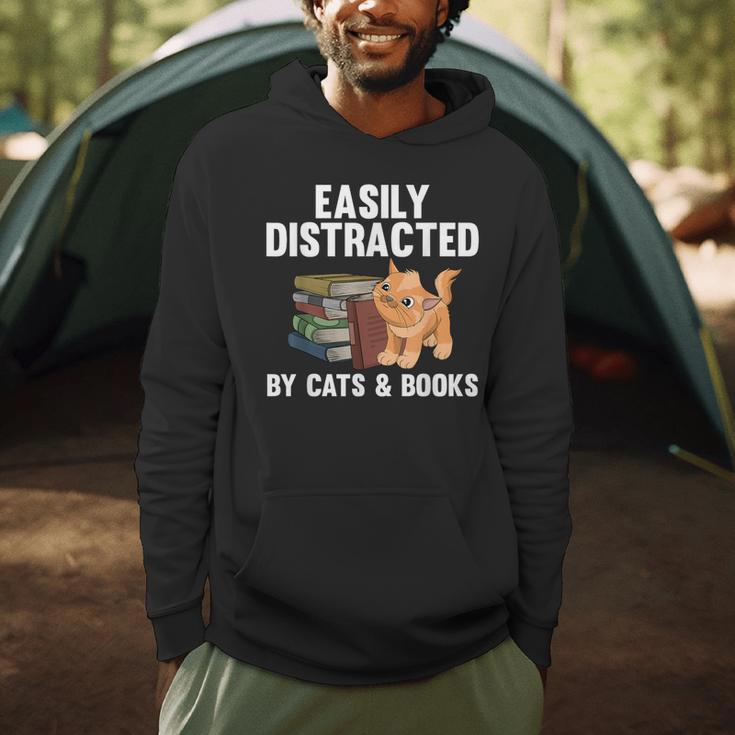 Cool Book Reader For Men Women Book Lover Bookworm Cat Book Men Hoodie