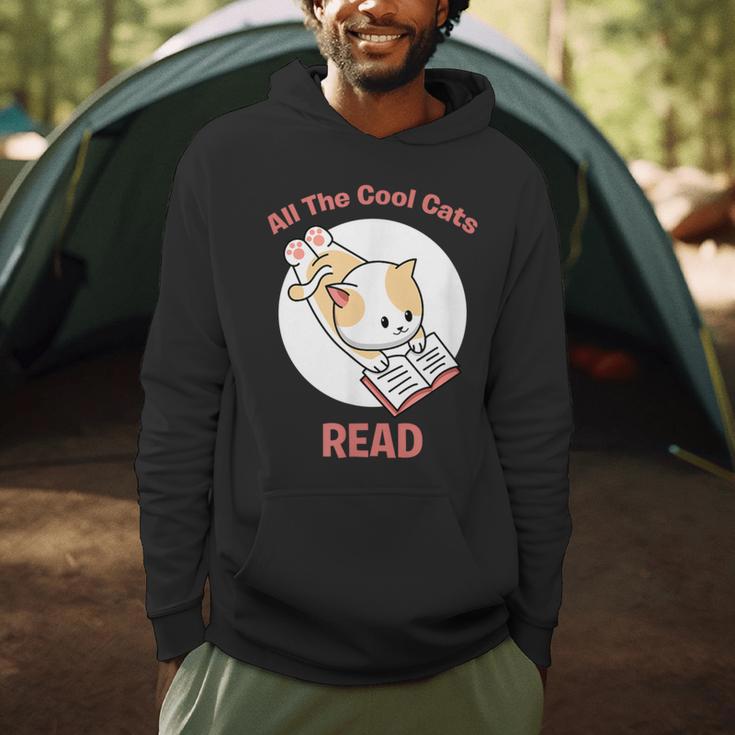 All The Cool Cats Read Book And Cat Lover Men Hoodie
