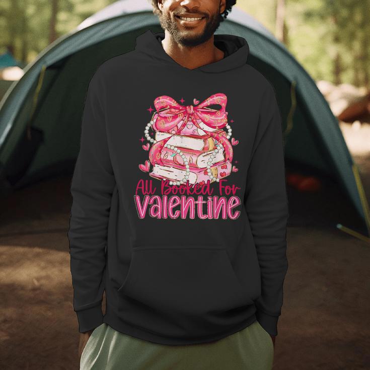Coquette Bow All Booked For Valentine Book Lover Bookish Men Hoodie