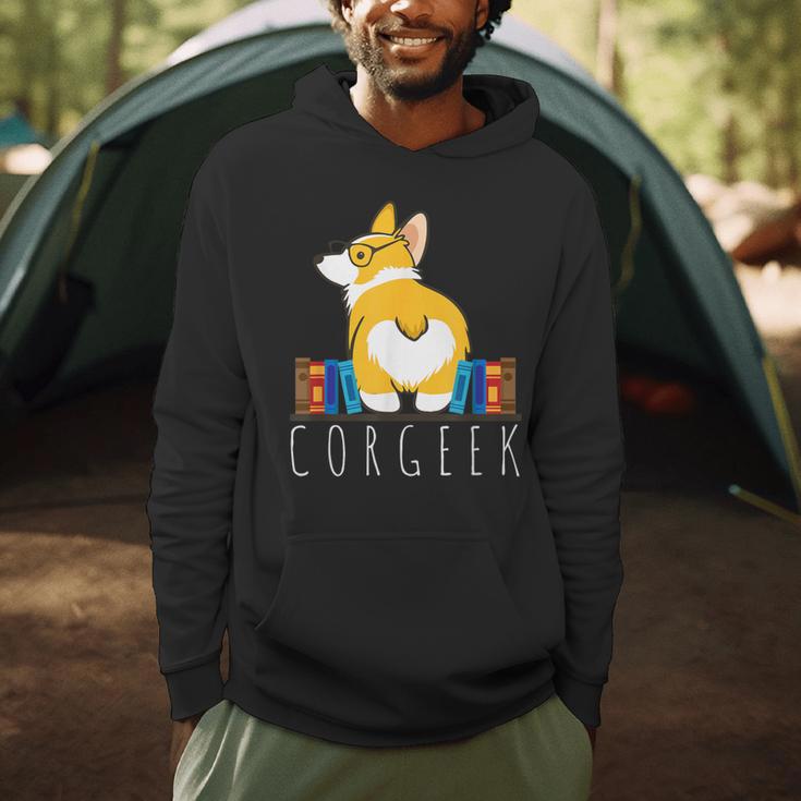 Corgi Corgeek Book Nerd Geek Dog Shirt T-Shirt Men Hoodie
