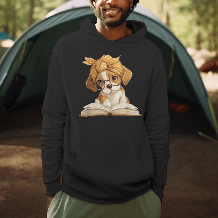 Cute Beagle Puppy Reading Book Lover Dog Animal Graphic Men Hoodie Cute Beagle Puppy Reading Book Lover Dog Animal Graphic Men Hoodie