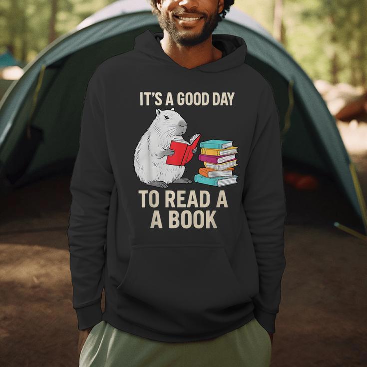 Cute Capybara It's a Good Day To Read a Book World Book Day Men Hoodie