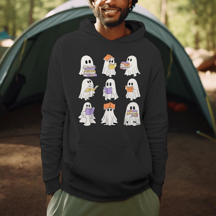 Cute Ghost Reading Books Teacher Halloween Reading Men Women Kids Men Hoodie Cute Ghost Reading Books Teacher Halloween Reading Men Women Kids Men Hoodie