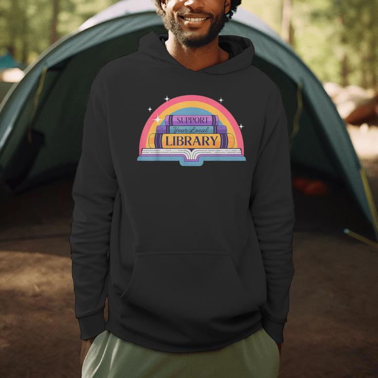 Cute Reading Book Lover Support Your Local Library Rainbow Men Hoodie Cute Reading Book Lover Support Your Local Library Rainbow Men Hoodie