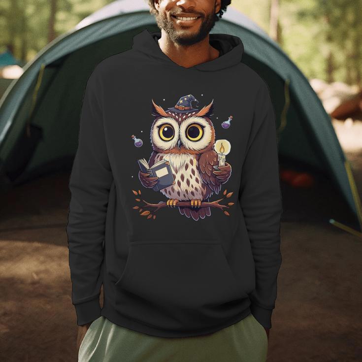 Cute Wizard Owl Reading Book Magic Candle Men Hoodie Cute Wizard Owl Reading Book Magic Candle Men Hoodie