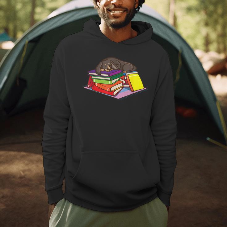 Dachshund Book Reading Lovers Bookworm Girls Teachers Men Hoodie
