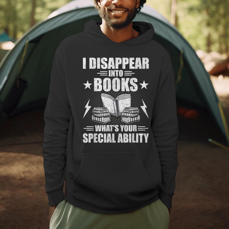 I Disappear Into Books Book Lovers Reading Men Hoodie