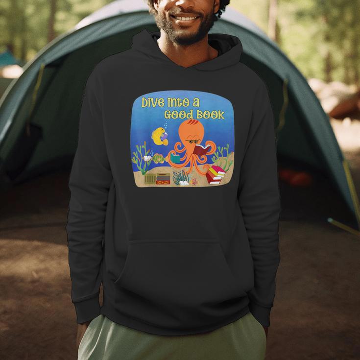 Dive Into a Good Book Reading Pun Men Hoodie Dive Into a Good Book Reading Pun Men Hoodie