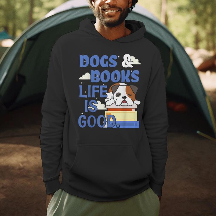 Dog Books Life Is Great Men Hoodie Dog Books Life Is Great Men Hoodie