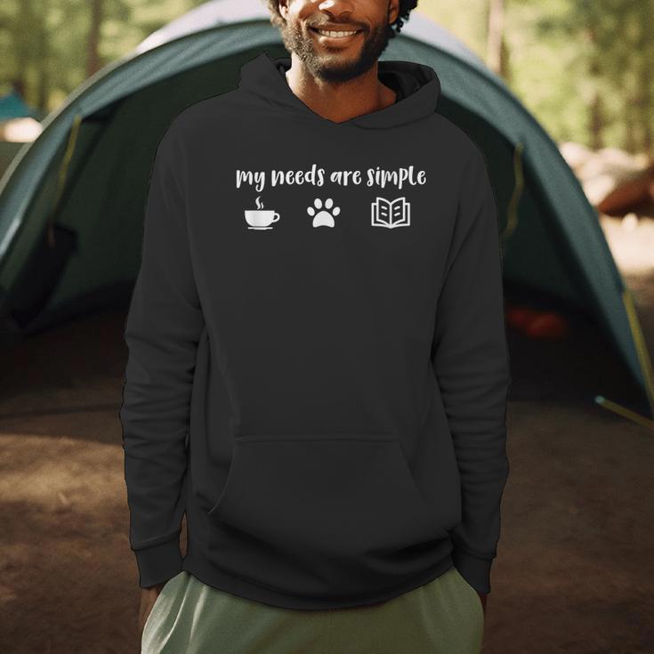 Dog Coffee Book Lover Paw Print My Needs Are Simple For Men Women Men Hoodie Dog Coffee Book Lover Paw Print My Needs Are Simple For Men Women Men Hoodie