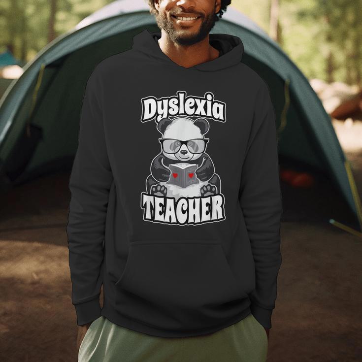 Dyslexia Teacher Therapist Dyslexic Therapy Panda Book Heart Men Hoodie