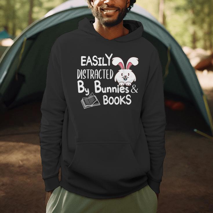 Easily Distracted By Bunnies And Books Men Hoodie
