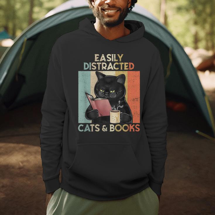 Easily Distracted By Cats And Books For Cat Lovers For Men Women Girls Kids Men Hoodie Easily Distracted By Cats And Books For Cat Lovers For Men Women Girls Kids Men Hoodie