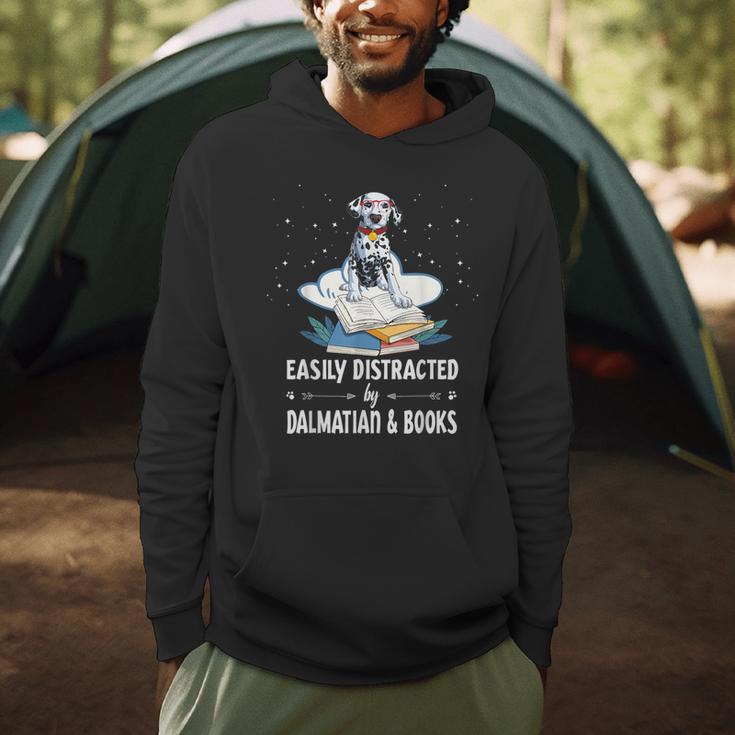 Easily Distracted By Dalmatian And Books Dog & Book Lover For Men Women Kids Men Hoodie