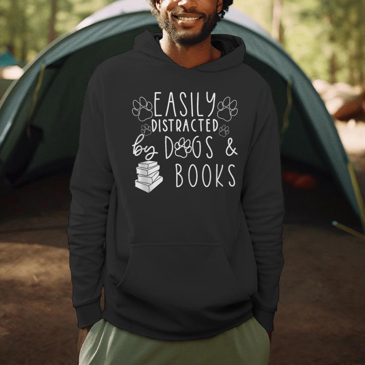 Easily Distracted By Dogs & Books Lover Reading Men Hoodie Easily Distracted By Dogs & Books Lover Reading Men Hoodie